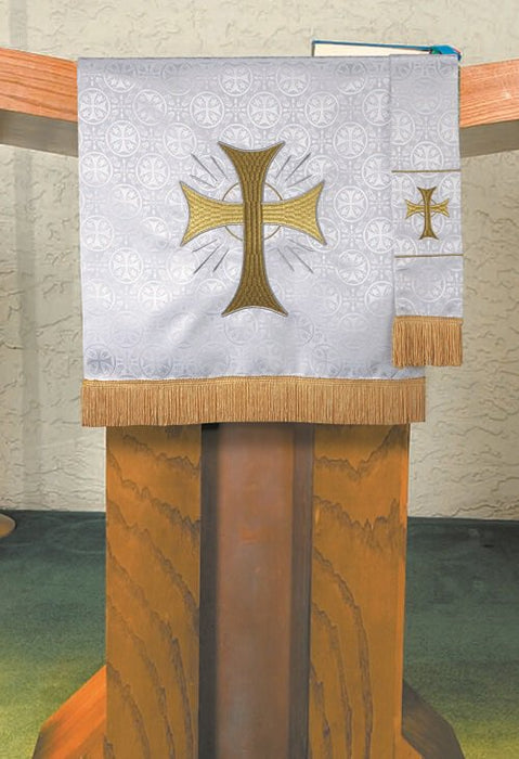 White Maltese Jacquard Pulpit Scarf