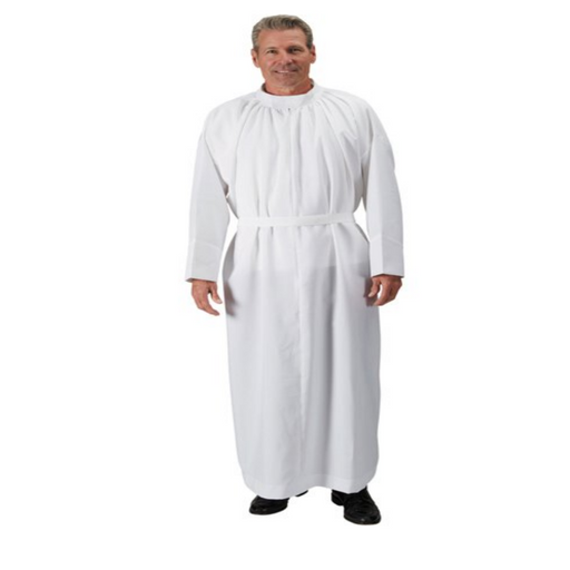 White Roman-Style Self Fitting Alb Church Supply Church Apparels