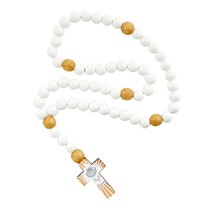 White Wood Baby Rosary