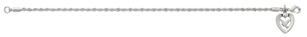 Rhodium Holy Spirit Rope Bracelet