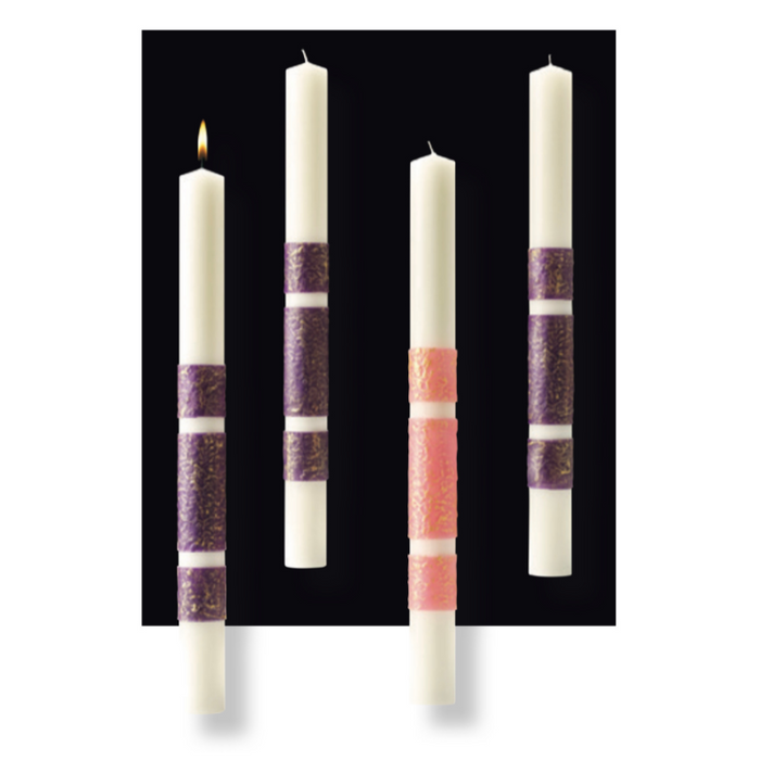 ArtisanWax Advent Candle - Cathedral Candle - 16 Size Variants - 4 Color Sets