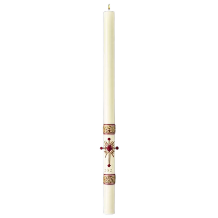 Sacred Heart Paschal Candle - Cathedral Candle - Beeswax - 18 Sizes