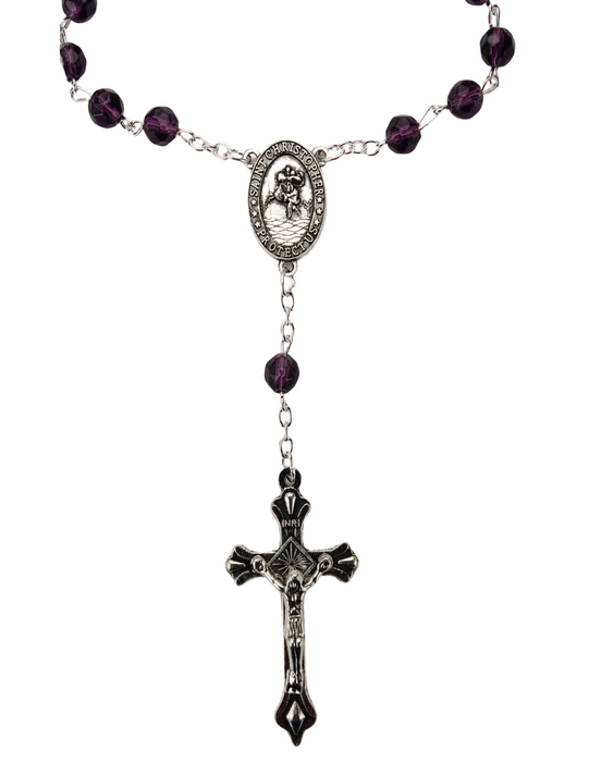 February DK Amethyst Auto Rosary 