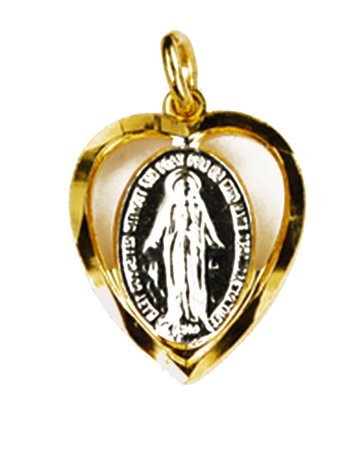 Miraculous Medal Gold Over Sterling Silver with 18" Gold Plated Chain