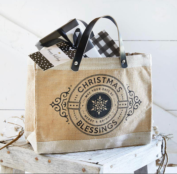 9.5"H Mini Market Tote - Christmas Blessings