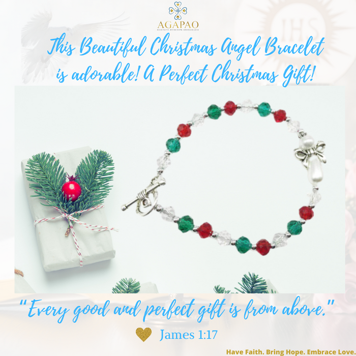 Christmas Angel Red and Green Bracelet