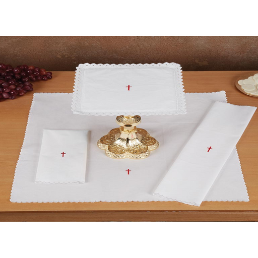 Lace Trim Cross Altar Linen Gift Set